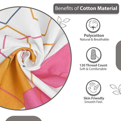Divine Casa 144 TC Cotton Bedsheet for Double Bed with 2 Pillow Cover
