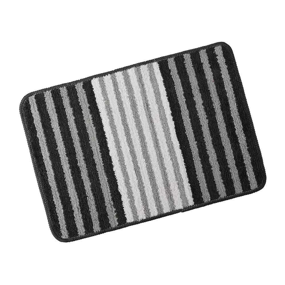 Kuber Industries Anti-Skid Water-Absorbent Door Mats for Home Pearl Lining Grey
