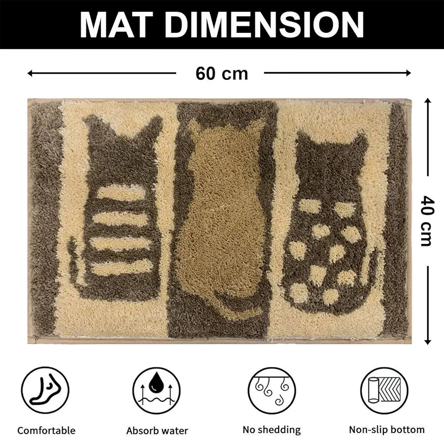 Luxe Home International Rectangular Bath mat Super Soft Anti Skid Rabbit Fur Mats 40X60 Cm Colour Grey