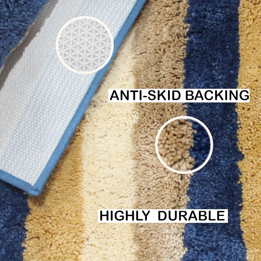 Luxe Home Bath Mat Super Soft Microfiber Non Slip Jericho Bathroom Mats 40x60 cm Colour Shadow