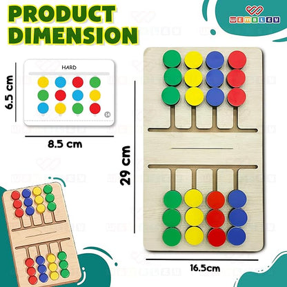 Wembley Montessori Slide Puzzle for Kids 4–8 Years Wooden Color & Pattern Matching