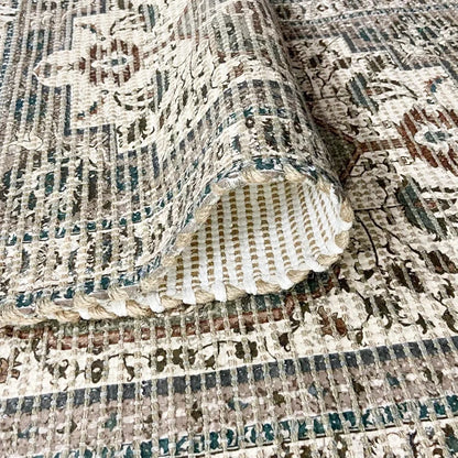 Sajavat Home Braided Cotton & Jute Printed Floor Rug Aegean Green Area Rug