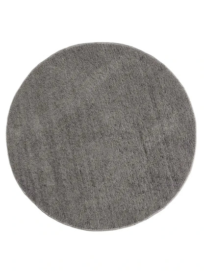 Saral Home Neon Shaggy Yarn Anti-Skid Round Mats Colour Ivory
