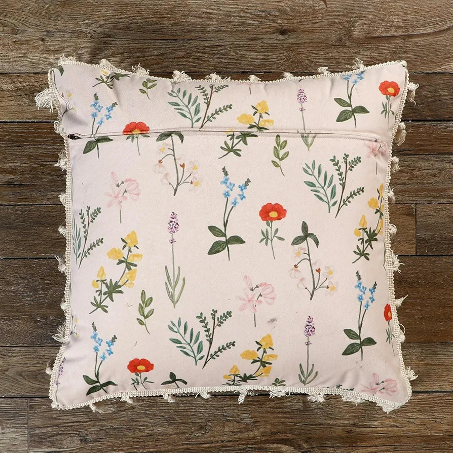 Ishro Home Premium Cushion Cover Colour Blooming Cranes Bill