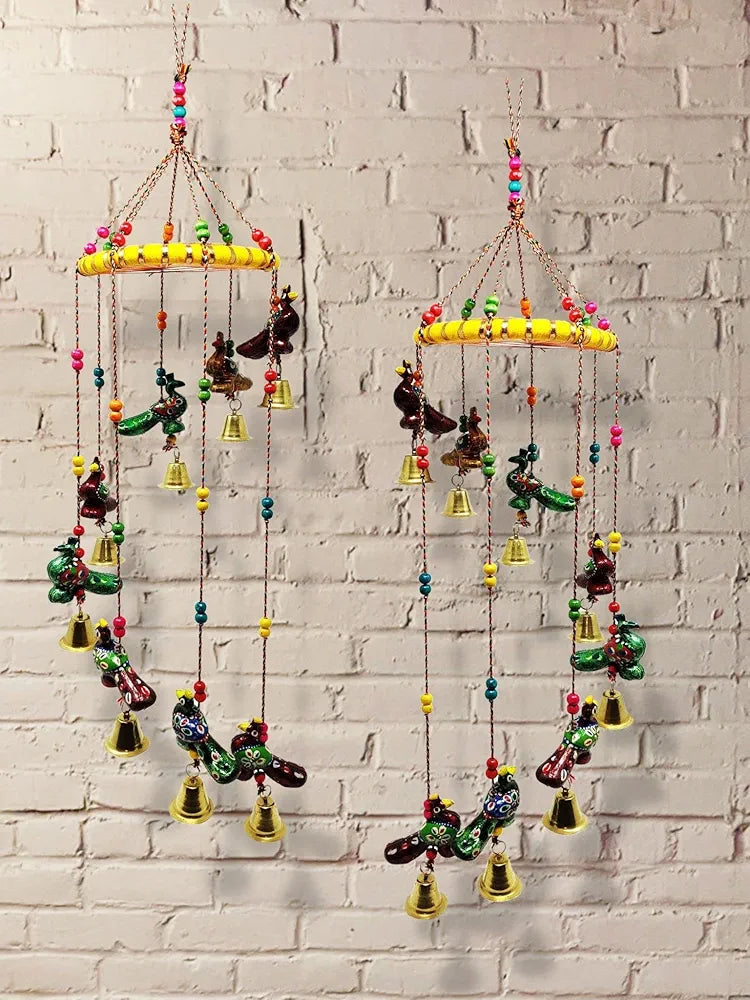 JH Gallery Handcrafted Rajasthani Colored Bell Wind Chime