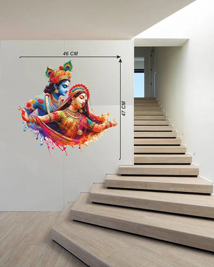 Rng Graphics Pvc Vinyl Little Krishna Wall Sticker Multicolor 58 Cm X 58cm DW-137L
