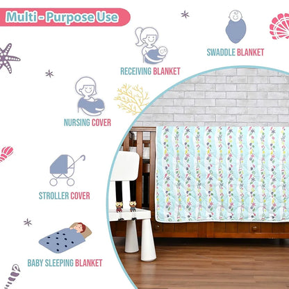 Divine Casa 120 GSM Cotton Single Kids Comforter Soft & Lightweight All-Season Blanket Colour Cosmic Sky