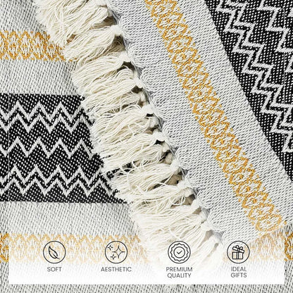 Sashaa World Geometric Sofa Throw Blanket Multicolour