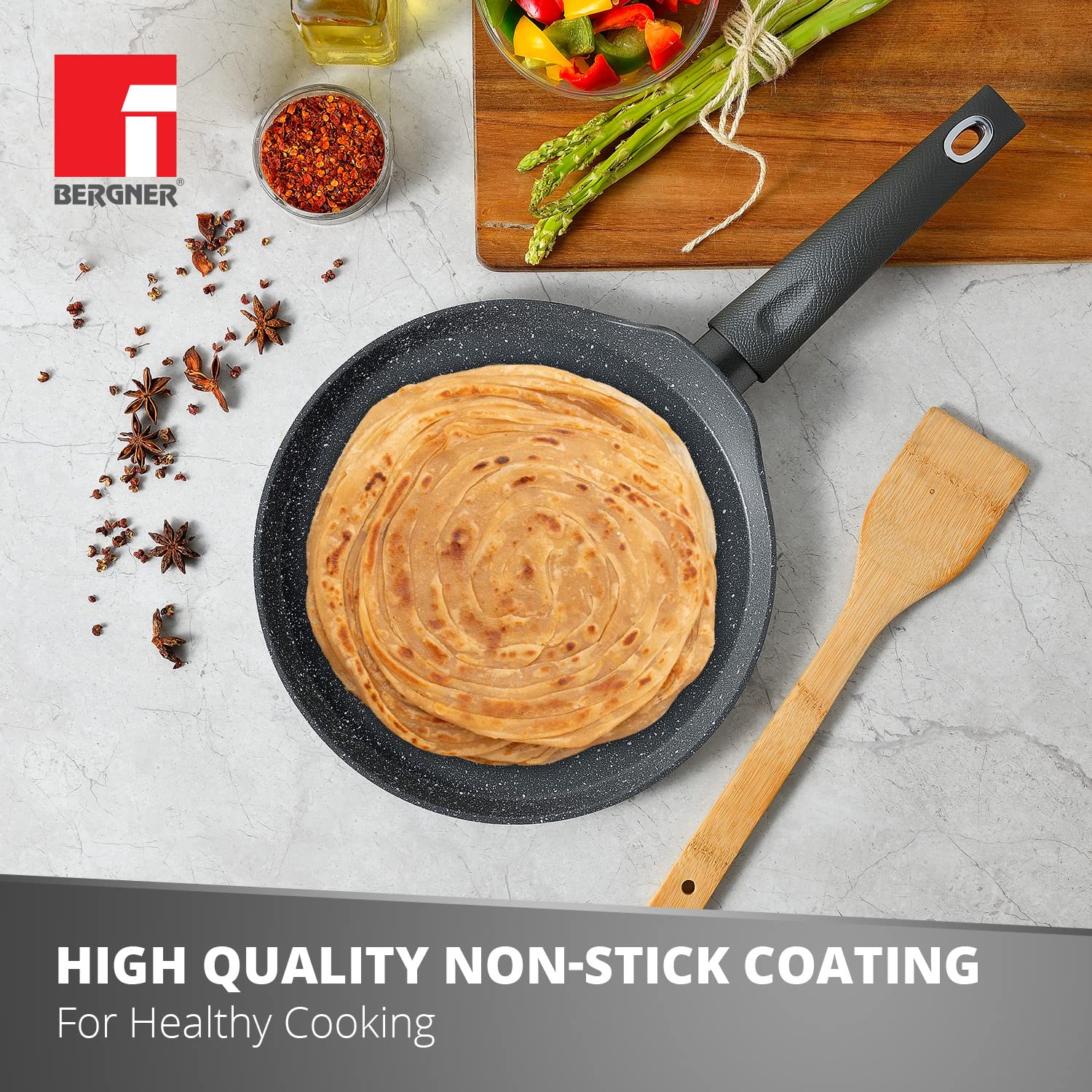 Bergner Orion Non-Stick 28cm Tawa/Dosa Pan