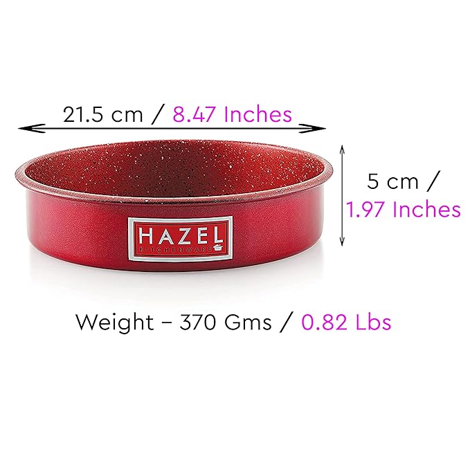 Hazel Cake Mould Non Stick Mold Heavy Gauge Round 1kg Aluminized Steel Baking Pan Red