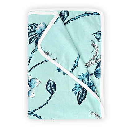 Divine Casa Floret 100% Cotton Single Kids Dohar 120 GSM Soft & Lightweight Throw Blanket Colour Winter Fern