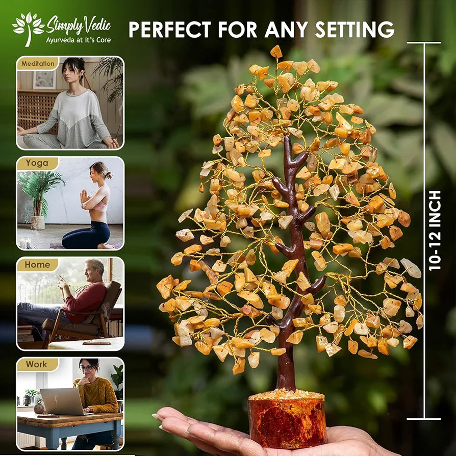 Simply Vedic Chakra Yellow Jade Crystal Tree