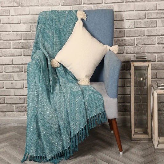 Sashaa World Cotton Jewels of India Throw Colour Blue
