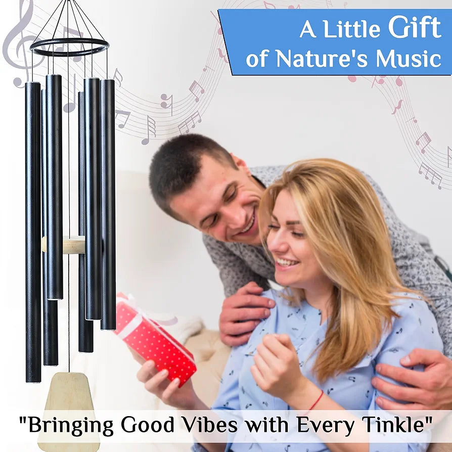 Zaicus 41 Inch Large Wind Chime Black Wind Chime-031