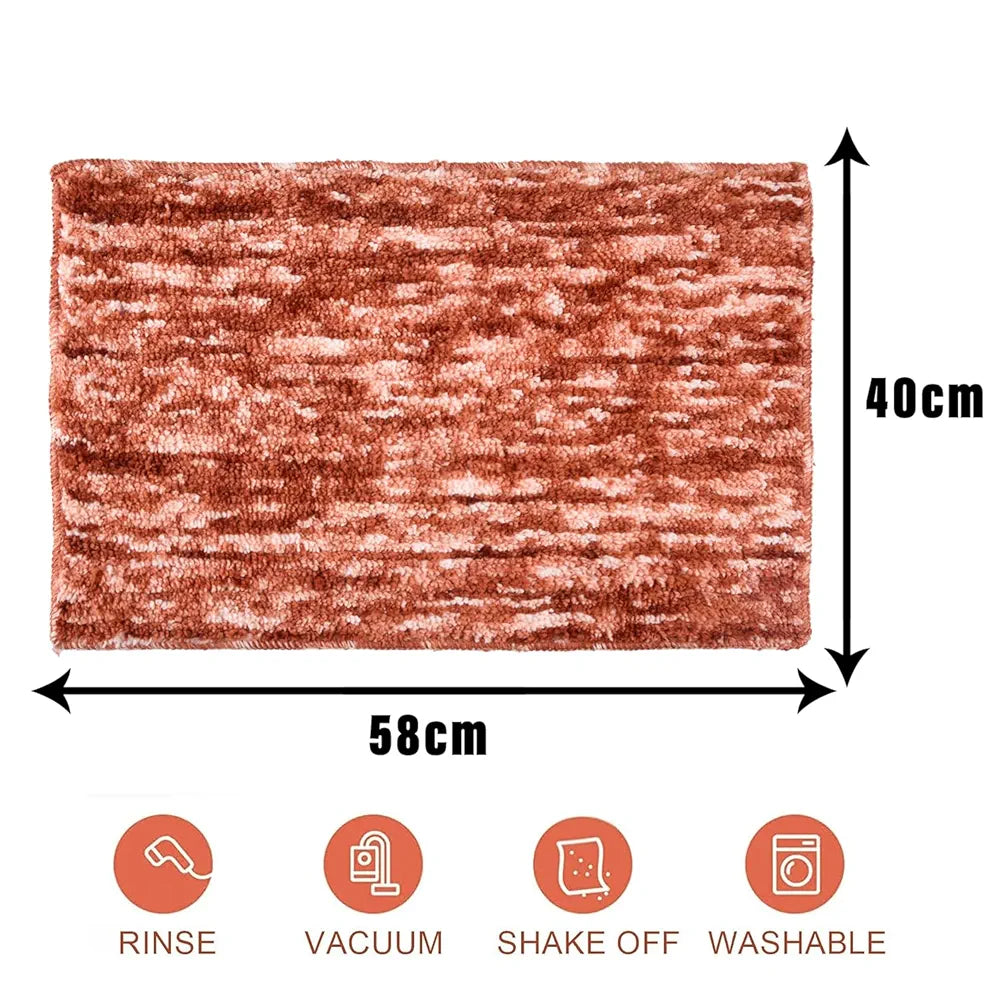 Kuber Industries Door Mat Multi Riyal Doormat Microfiber Entrance Mat Orange Colour