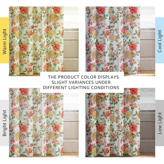 Cloth Fusion Blackout Printed Premium Door Curtains 7 Feet Long Set of 2 Lush Blooms