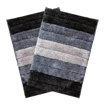 Luxe Home International Microfiber Rectangular Bath mat Soft Anti Slip Skid Luxury Mats 40X60 Cm  Colour Shadow (Pack of 2)