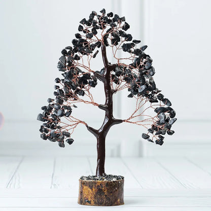 HindCraft Black Tourmaline Crystal Tree Copper Wire 10-12 inch