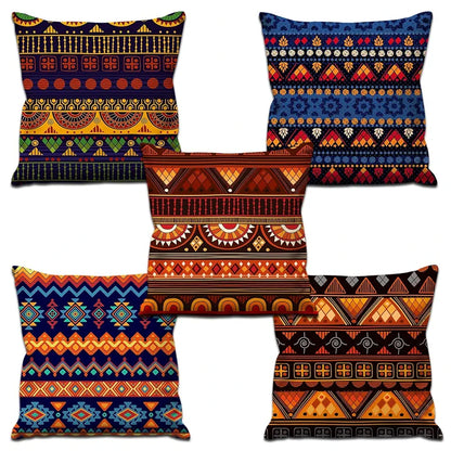 Aerohaven Set of 5 Decorative Hand Made Jute Throw/Pillow Cushion Covers Colour Multicolor