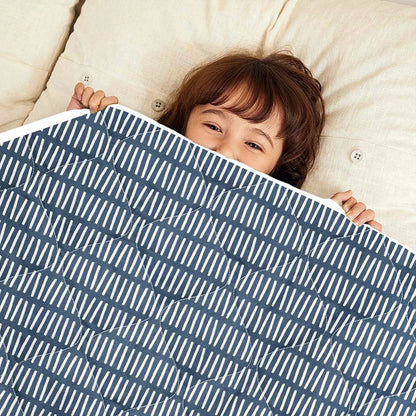 Divine Casa 120 GSM Microfiber Reversible Kids Single Bed Comforter Ultra-Soft Toddler Blanket Colour Blue Mirage