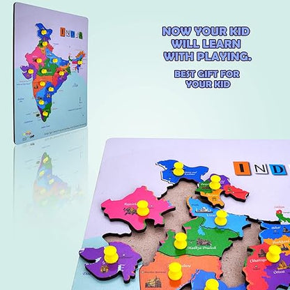 Highroof Map Wooden Puzzle Kids Games Toys For Kids 3+ Jigsaw Puzzles For Adults Educational Toy