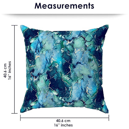 Story@Home Cushion Cover Polyester Cover Vibrant Ink Blue Abstract Design Pillow Cover Set of 5