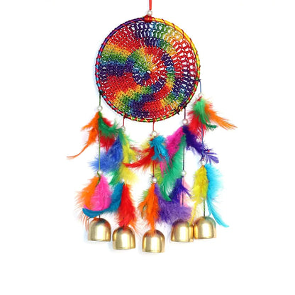 Handmade Dream Catchers with Metal Bell Multicolour