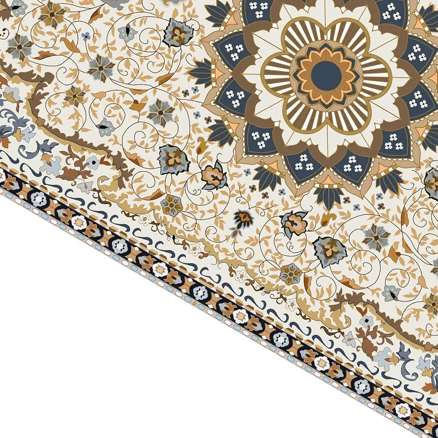 ishro home Feet 3D Jet Multi Printed Carpet Rug Runne Colour Persian White 3 x 5 Feet
