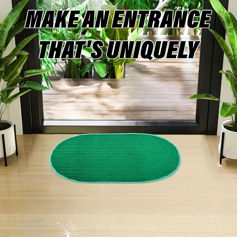 Kuber Industries Door Mat Oval Shape Door Mat Colour Green