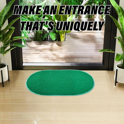 Kuber Industries Door Mat Oval Shape Door Mat Colour Green