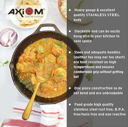 Axiom Stainless Steel Golden Serving Tools Set 6 Piece Heavy Gauge Kitchen Utensil Set