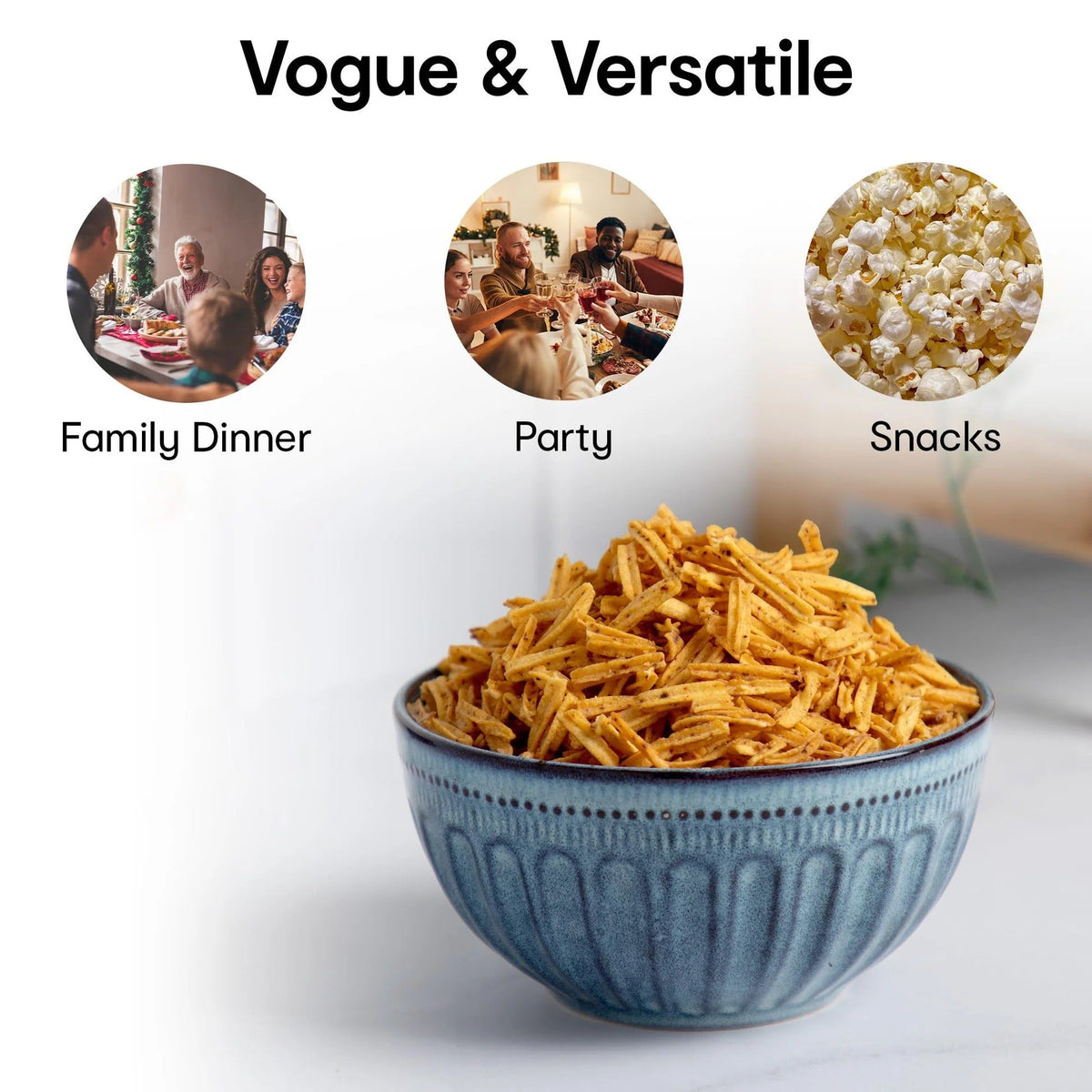 Anko 5 inch Maison Stoneware Small Bowl Set of 2 Blue Soup Salad Dessert Microwave Dishwasher Safe