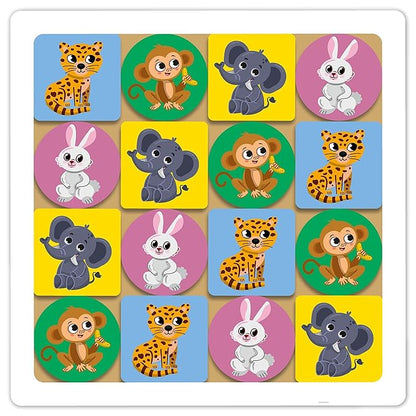 Mini Leaves Sudoku Puzzles Travel Toys for Kids 4 to 6 Years Old | Learning Toys | Wooden Sudoku Brain Toys Animals