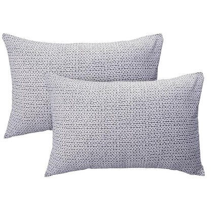 Huesland by Ahmedabad Cotton 144 TC Cotton Bedsheets for King Size Bed with 2 Pillow Covers | White, Cyan Blue & Grey