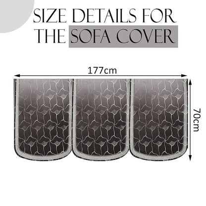 Kuber Industries Set of 6 Durable 3 Seater Sofa Cover Arabica Look Brown & Golden Foil
