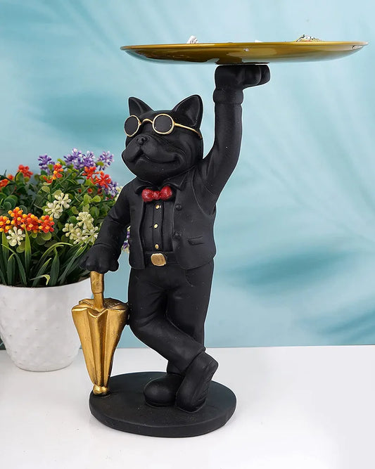 Zart Dog Showpiece for Home Decor Showpiece Dog Black Umb