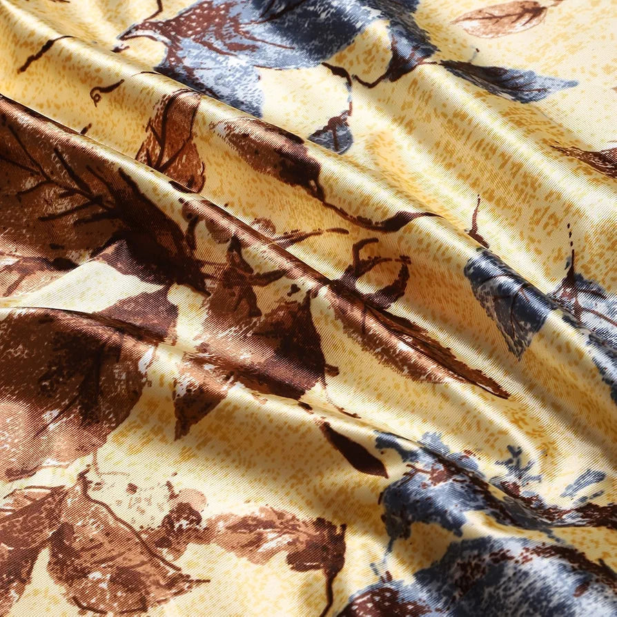 Cloth Fusion Polyester Door Curtain 7 Feet Set of 2 Brown