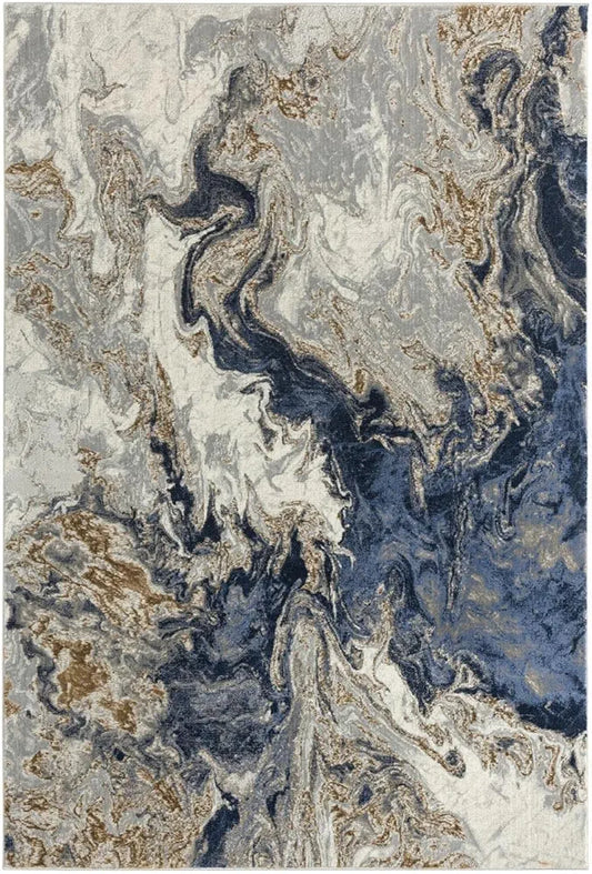 ishro home 3D Jet Multi Printed Carpet Rug Runner and Carpets for Bedroom Colour Marbles 4x6 Feet