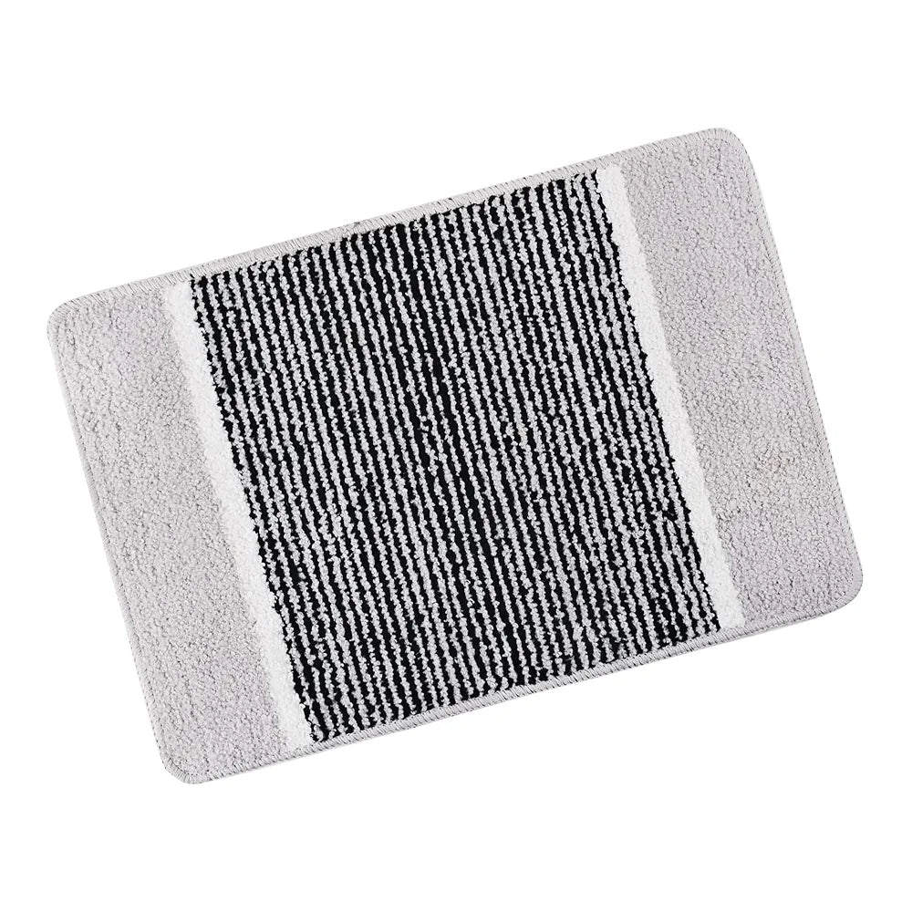 Kuber Industries Anti-Skid Water-Absorbent Door Mats for Home Micro Diamond Lining Light Grey
