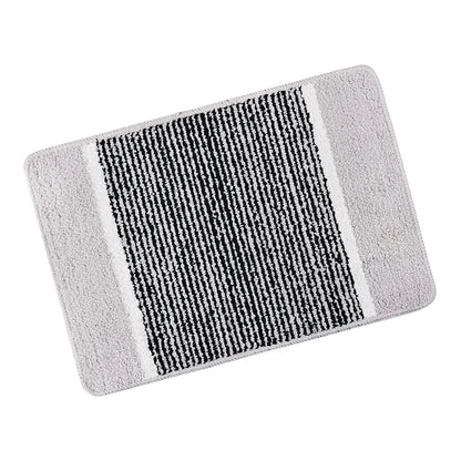 Kuber Industries Anti-Skid Water-Absorbent Door Mats for Home Micro Diamond Lining Light Grey