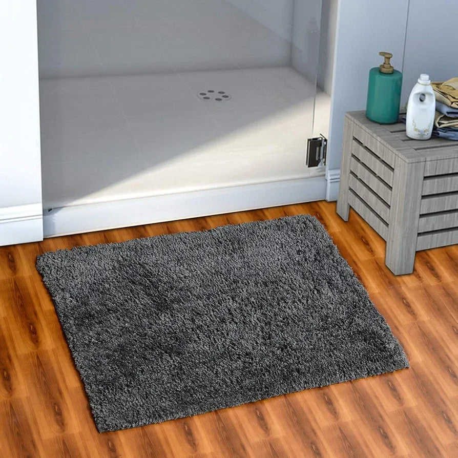 Aerohaven Glorious Super Soft Microfiber Solid Anti Slip Stone Wash Bathmat Grey Colour