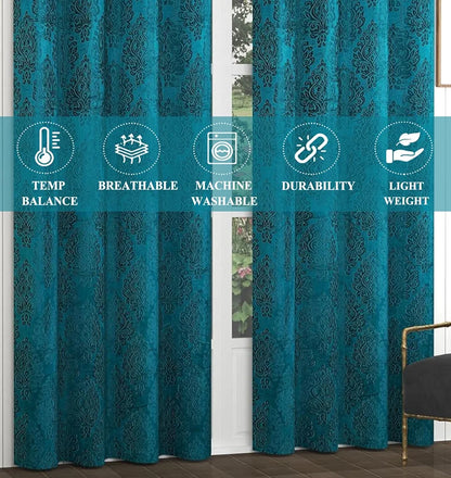 Fresh From Loom Botanical Opaque Window Curtains 6 Feet Long