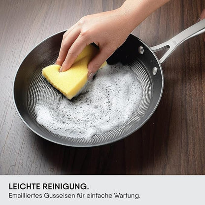 Stahl Blacksmith Hybrid Enamelled Cast Iron Frying Pan, Rust Proof Fry Pan 2.3 L, 28 cm - 1770 gms
