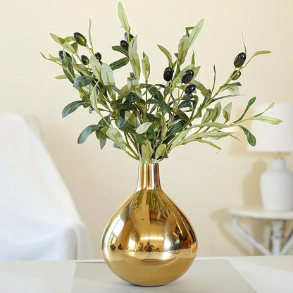 Behoma Metal Golden Flower Vase Gold Tall Vase Flowers not Included