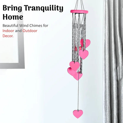 Zaicus Pink Heart Wind Chime-018