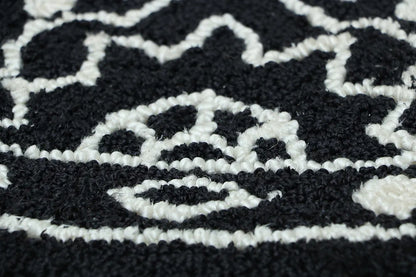 The Home Talk Tufted Round Wool Carpet Area Rugs for Living Room Bed Room