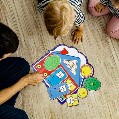 Mini Leaves My First Shapes Jumbo Wooden Knob and Peg Puzzle | Wooden Shape Sorter for 1 Age and Above