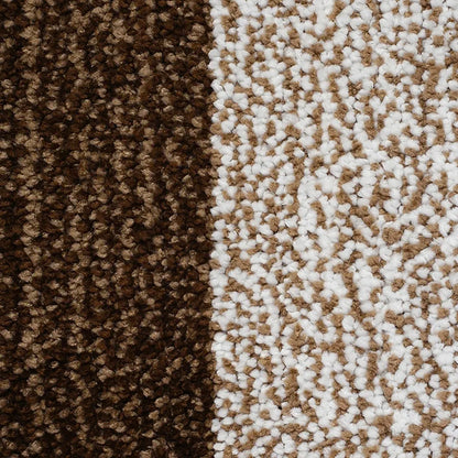 Saral Home Microfiber Striped Rectangle Shaped Anti-Skid Bath Mats Colour Brown (Pack Of 2)