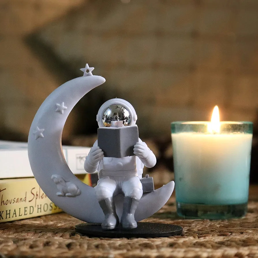 Street27 Astronaut Sitting on Moon Figurine Showpiece for Home Décor Idols