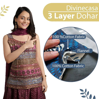 Divine Casa 100% Cotton Single Bed Dohar Ultra-Soft AC Blanket Lightweight & Reversible Summer Quilt Colour Lemon Drop Yellow